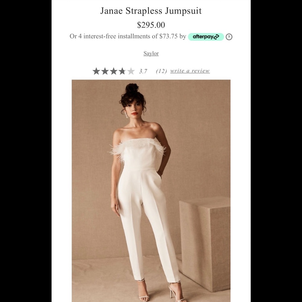 Anthropologie BHLDN Janae strapless jumpsuit sz 4